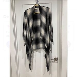 Maurices Monochrome Plaid Open Cardigan